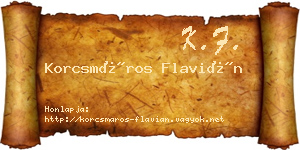 Korcsmáros Flavián névjegykártya